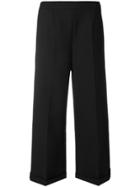 Mm6 Maison Margiela Tailored Wide Leg Cropped Trousers - Black