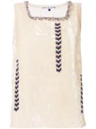 Jupe By Jackie Embroidered Sleeveless Top - Nude & Neutrals