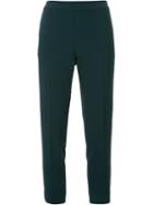 Le Ciel Bleu Georgette Tapered Pants, Women's, Size: 36, Green, Polyester/triacetate