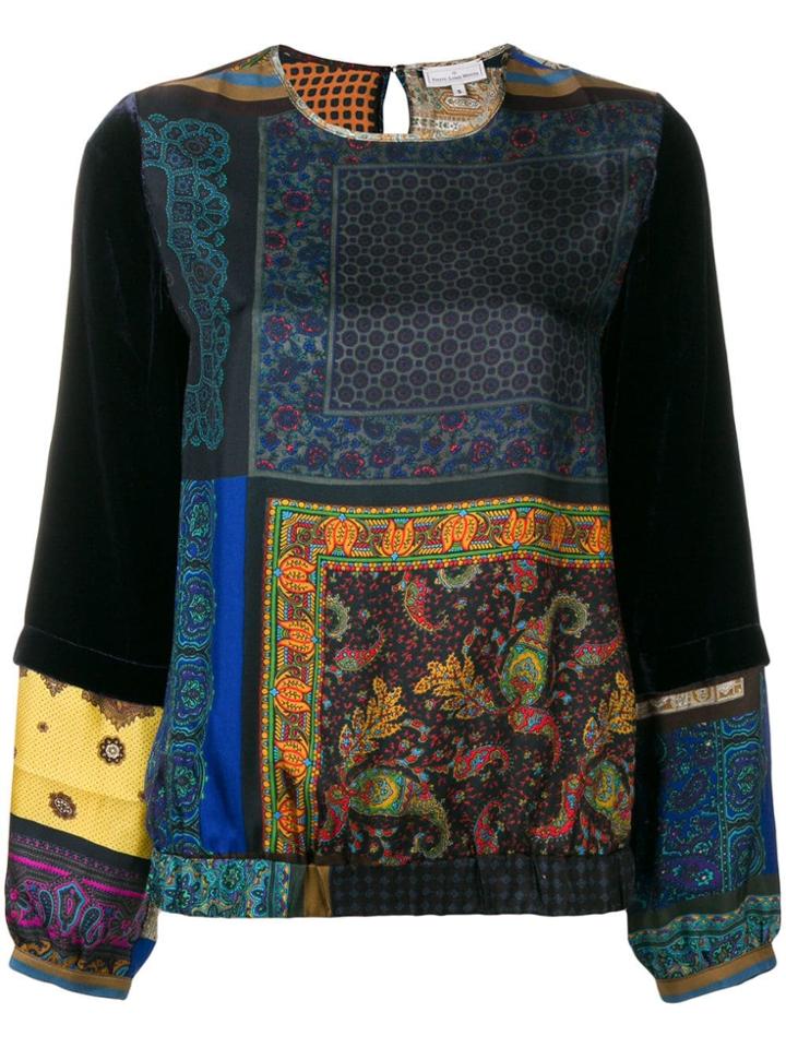 Pierre-louis Mascia Embroidered Long-sleeve Top - Blue