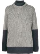 Maison Margiela Double Layer Crew Neck Knitted Sweater - Neutrals