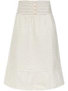 Lilly Sarti Polka Dot Midi Skirt - Nude & Neutrals