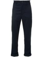 Engineered Garments Cinched Stripe Trousers, Men's, Size: 30, Blue, Wool