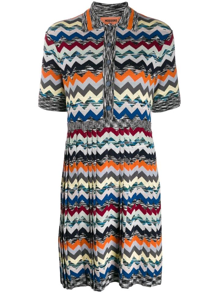 Missoni Chevron Pattern Knitted Dress - Green