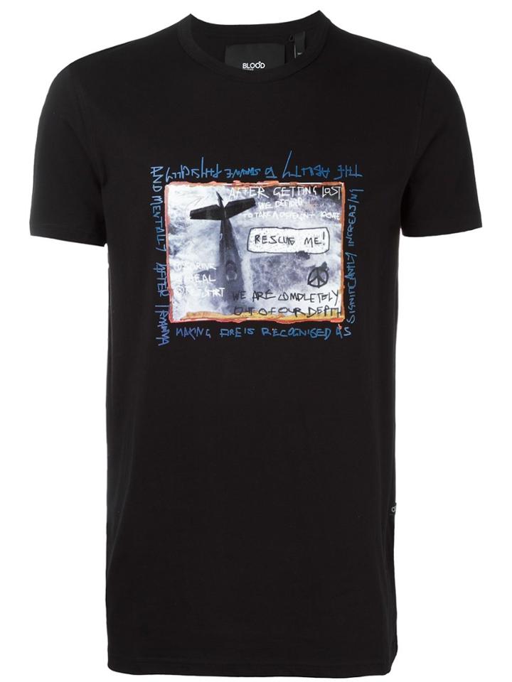 Blood Brother Plane Print T-shirt - Black
