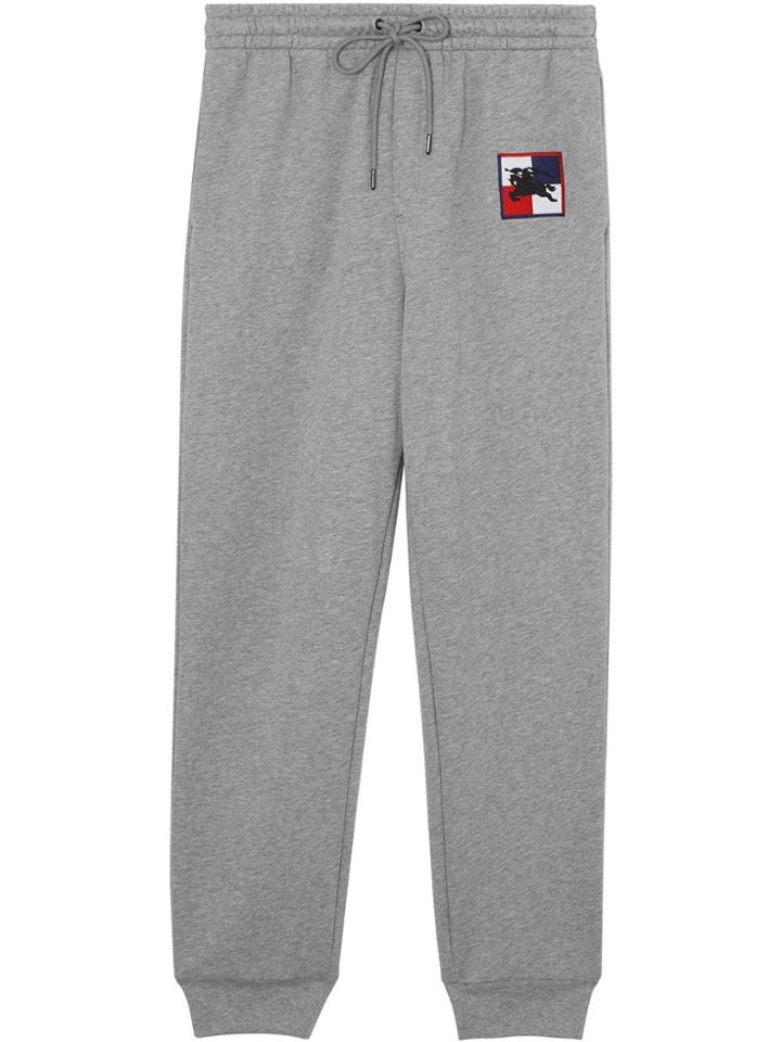 Burberry Chequer Ekd Cotton Trackpants - Grey