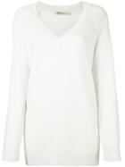 T By Alexander Wang Oversized V-neck Jumper, Women's, Size: Xs, White, Cashmere/wool