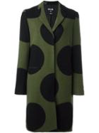 Msgm Polka Dot Coat, Women's, Size: 40, Green, Polyamide/viscose/wool