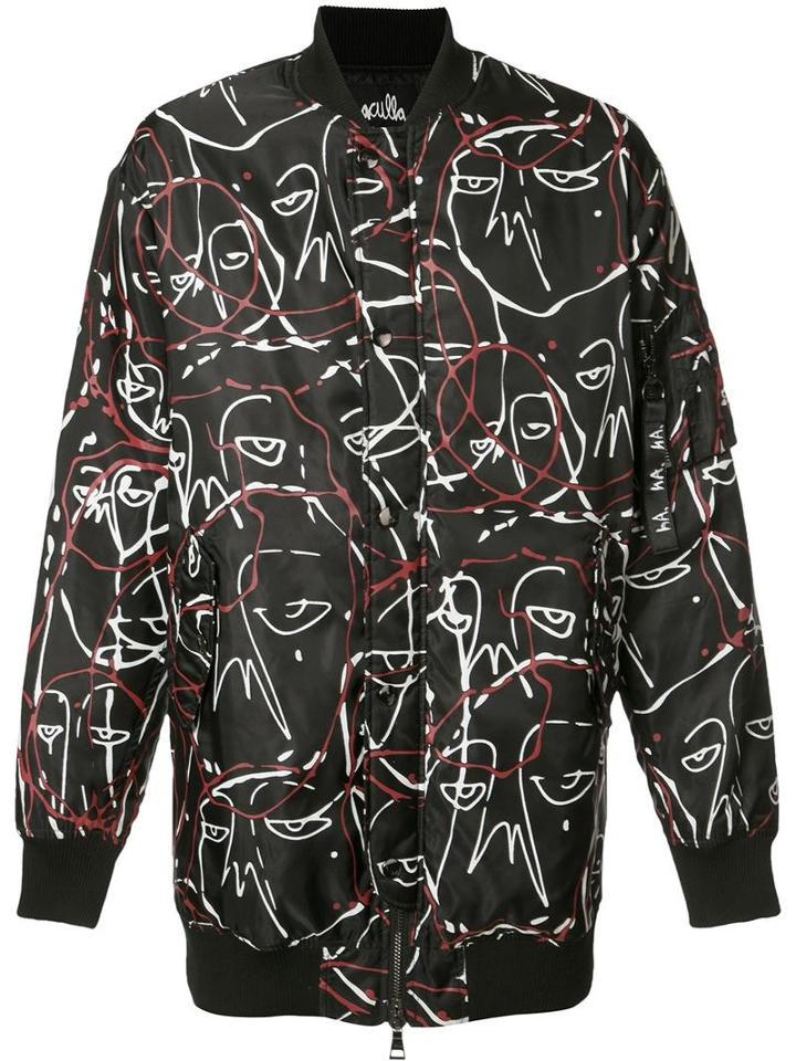 Haculla Abstract Print Bomber Jacket, Men's, Size: Xl, Black, Nylon