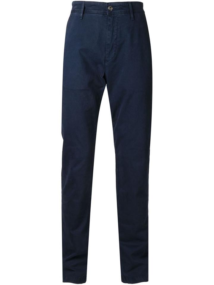 7 For All Mankind 'the Chino' Trousers, Men's, Size: 34, Blue, Polyester/spandex/elastane/cotton