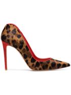 Alexander Mcqueen Heart 105 Leopard Print Pumps - Brown