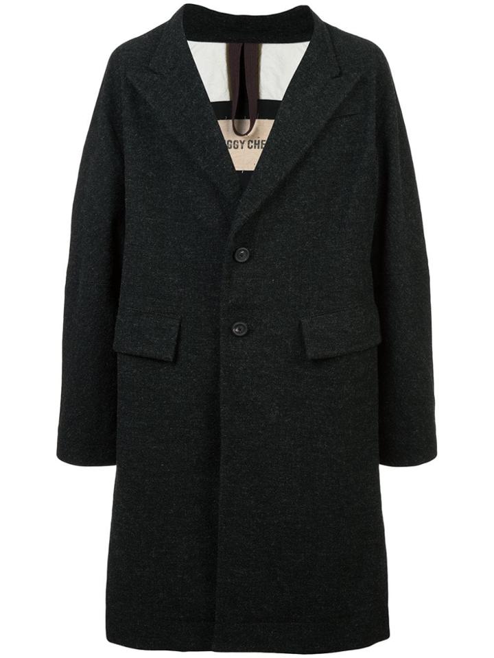 Ziggy Chen Oversized Single-breasted Coat - Black