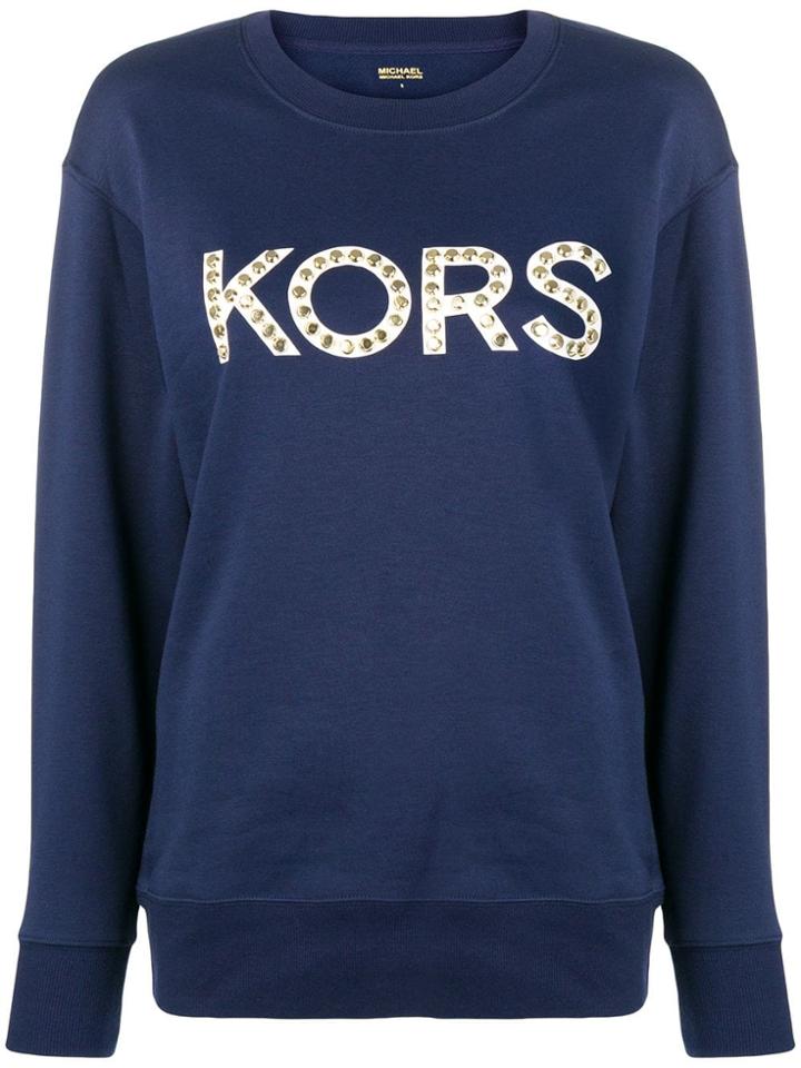 Michael Michael Kors Logo Studded Sweatshirt - Blue