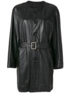 Comme Des Garçons Vintage Belted Collarless Coat - Black
