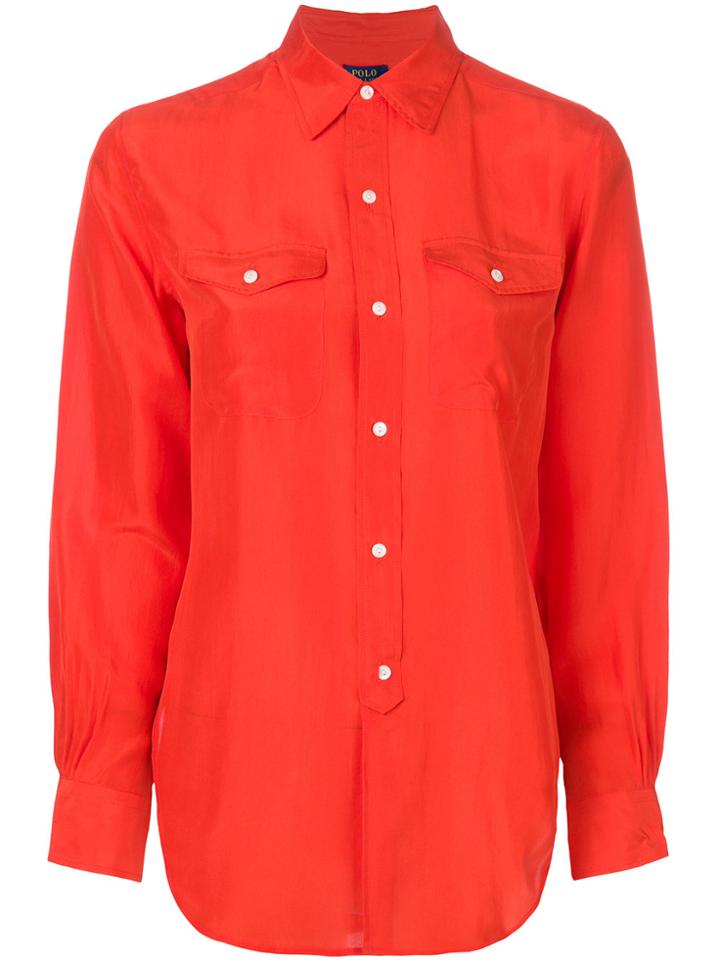 Polo Ralph Lauren Fluid Buttoned Blouse - Red