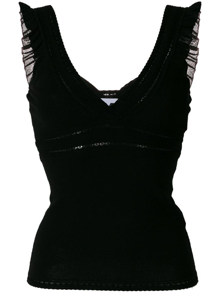 M Missoni Frill Trim Tank Top - Black