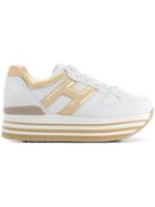 Hogan Striped Platform Sole Sneakers - White