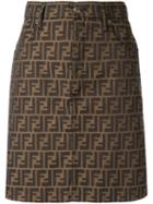 Fendi Pre-owned Ff Pattern Skirt - Brown