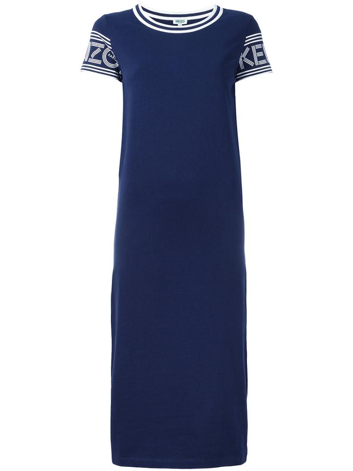 Kenzo Printed Midi T-shirt Dress, Women's, Size: Xs, Blue, Cotton