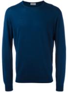 John Smedley Knitted Sweater, Men's, Size: Small, Blue, Cotton