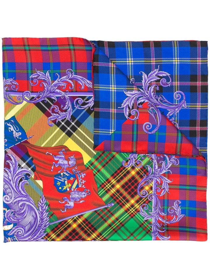 Versace Clans Print Foulard - Pink & Purple