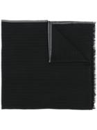 Ermenegildo Zegna Striped Detail Scarf - Black