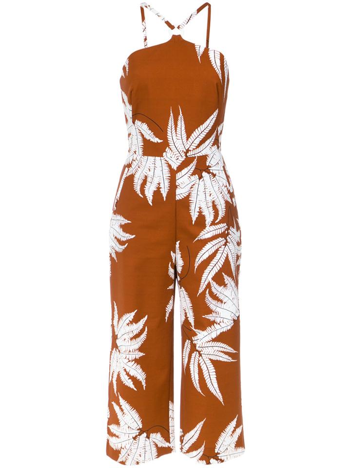 Andrea Marques Fern Print Jumpsuit - Brown
