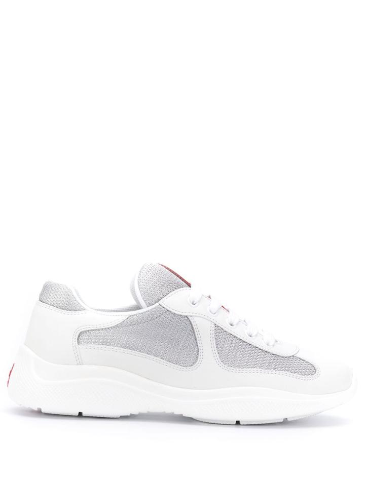 Prada Mesh Panelled Sneakers - White