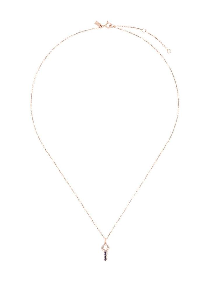 Ef Collection 14kt Gold Diamond Key Necklace - Bronze
