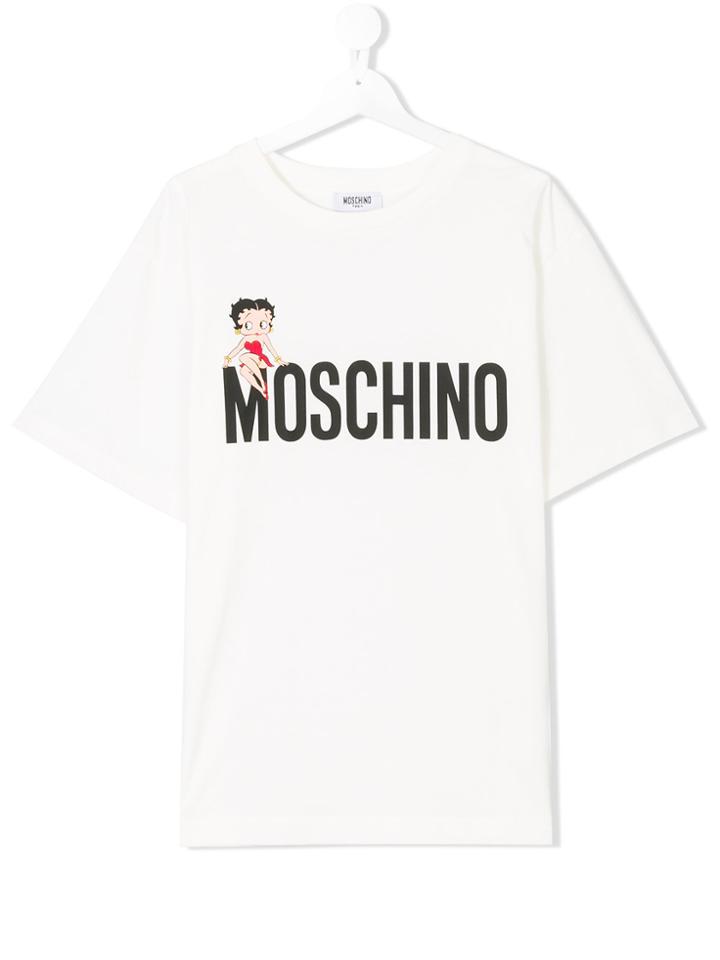 Moschino Kids Teen Betty Boop Logo T-shirt - White
