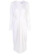 Cushnie Plunge Neck Midi Dress - White