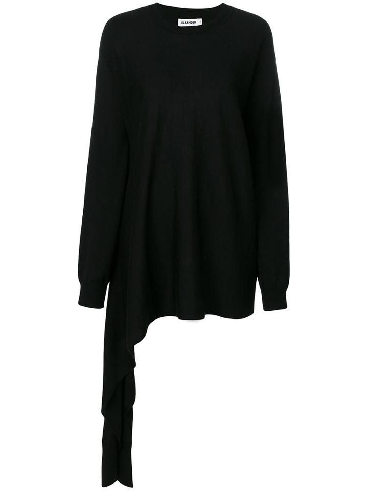Jil Sander - Draped Knitted Sweater - Women - Virgin Wool - 34, Black, Virgin Wool
