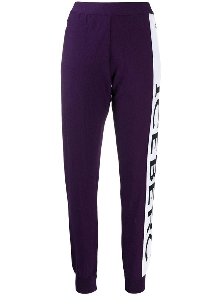 Iceberg Logo Track Trousers - Purple