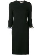 Emilio Pucci Black Fitted Dress With Alex Print Cuffs