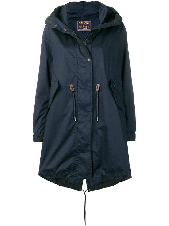 Woolrich Oversized Hooded Coat - Blue