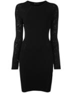 Versace Open Knit Detail Dress, Women's, Size: 38, Black, Viscose/polyester