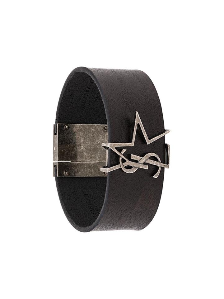 Saint Laurent Logo Star Bracelet - Black