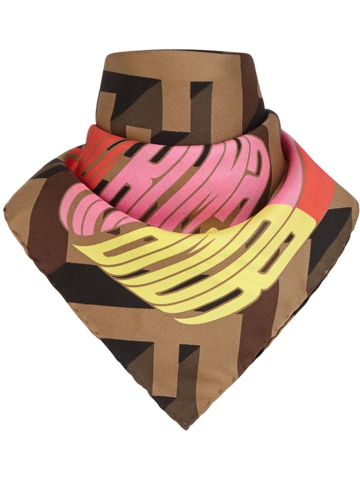 Fendi 3d Monogram Scarf - Brown