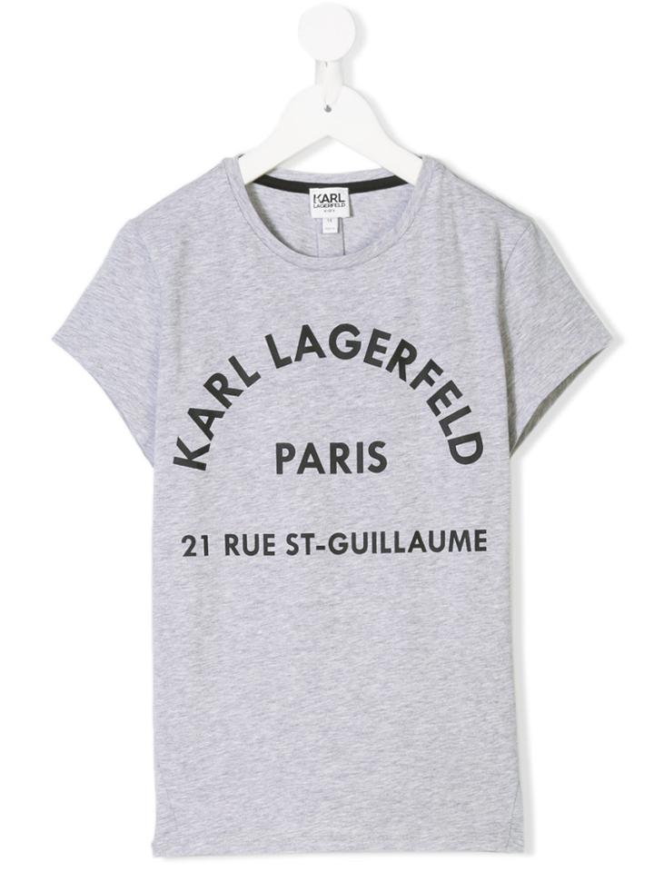 Karl Lagerfeld Kids Logo Print T-shirt - Grey