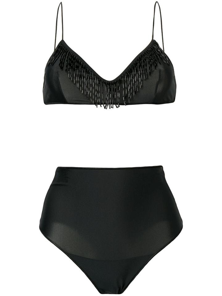 Oseree Sequinned Bikini - Black