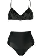 Oseree Sequinned Bikini - Black