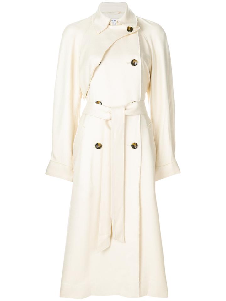 Elizabeth And James Raw-edge Trench Coat - Nude & Neutrals