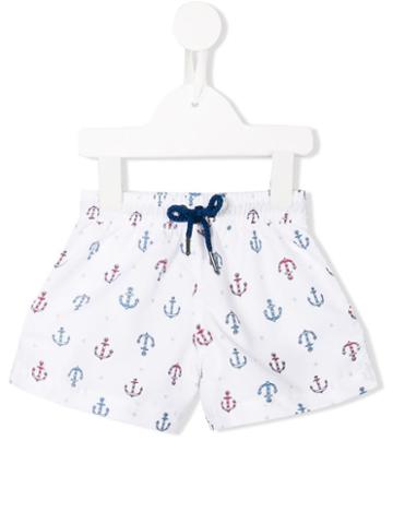 Sunuva - Anchor Print Swim Shorts - Kids - Polyester - 12-18 Mth, White