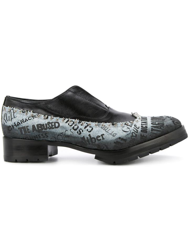 Diego Vanassibara Denim Trim Oxford Shoes - Black