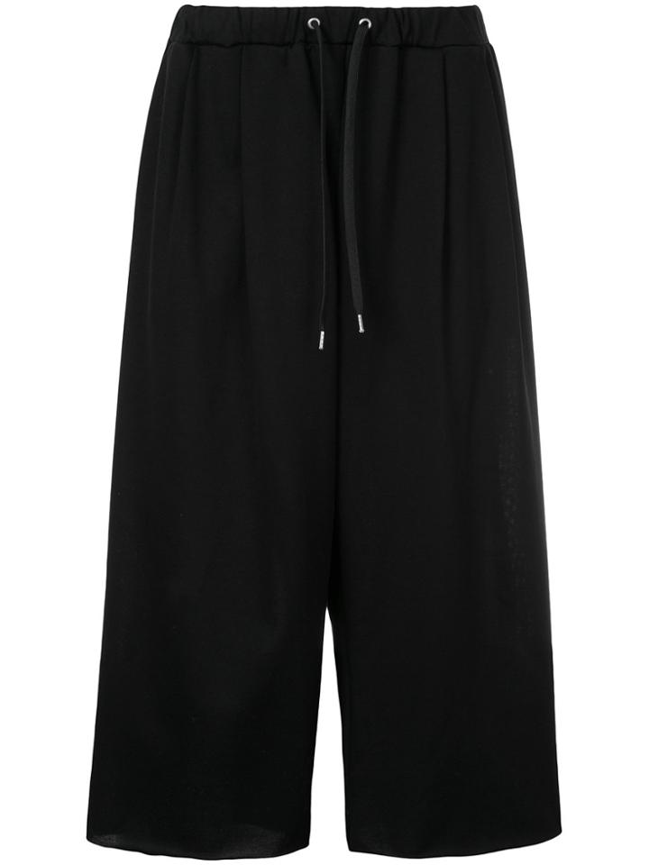 08sircus Cropped Drawstring Trousers - Black