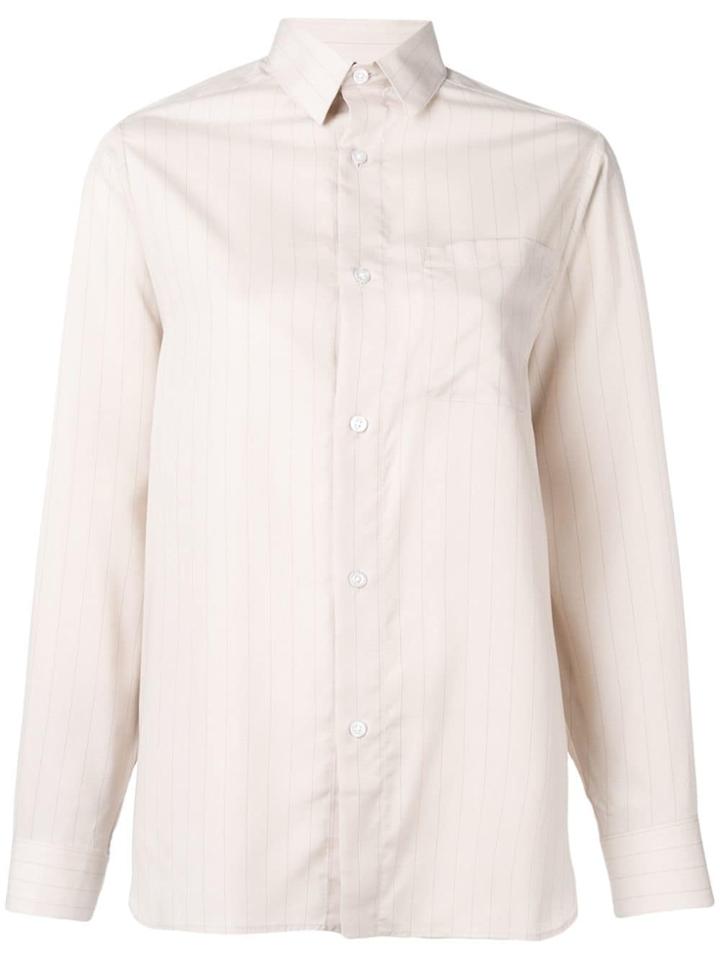 Each X Other Slogan Pinstripe Shirt - Neutrals