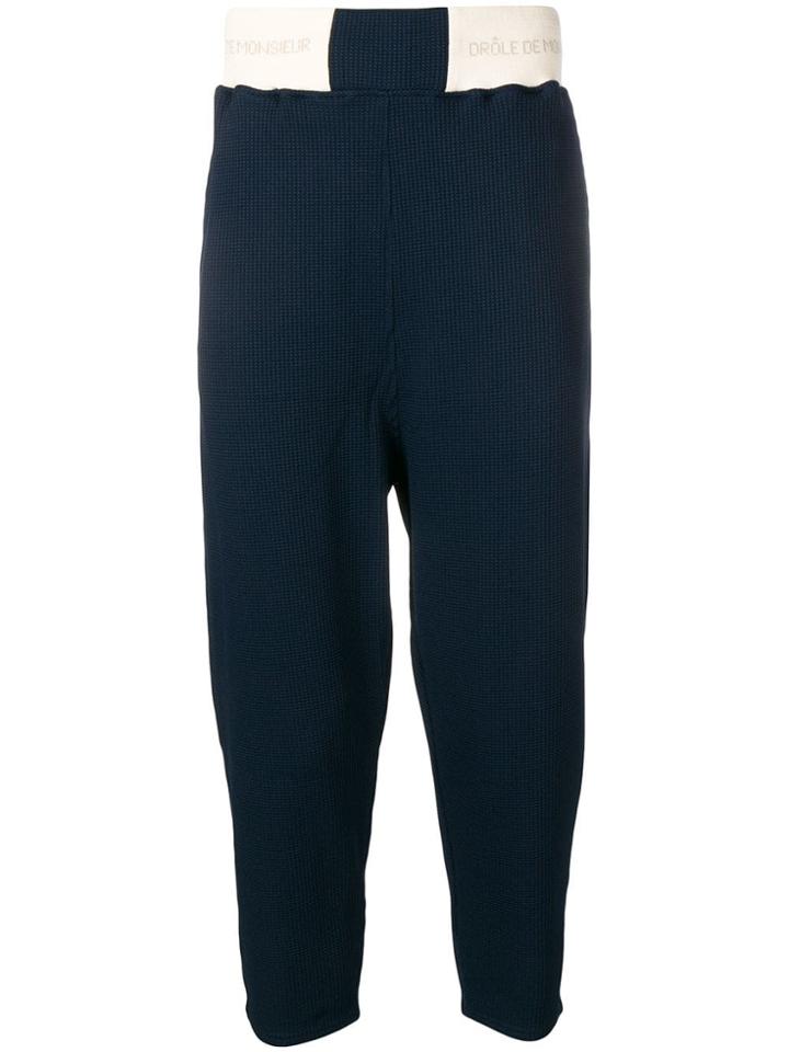 Drôle De Monsieur Cropped Track Pants - Blue