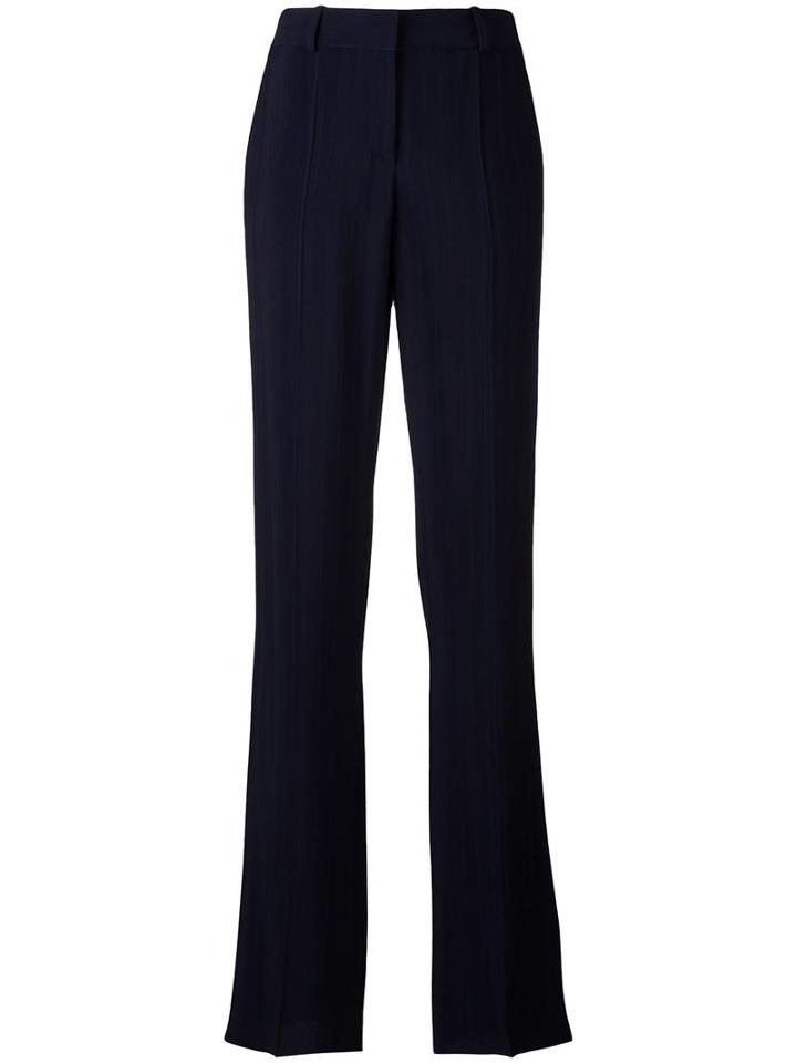 Giorgio Armani Wide Leg Tailored Trousers, Women's, Size: 46, Blue, Viscose/polyester/virgin Wool