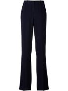 Giorgio Armani Wide Leg Tailored Trousers, Women's, Size: 46, Blue, Viscose/polyester/virgin Wool