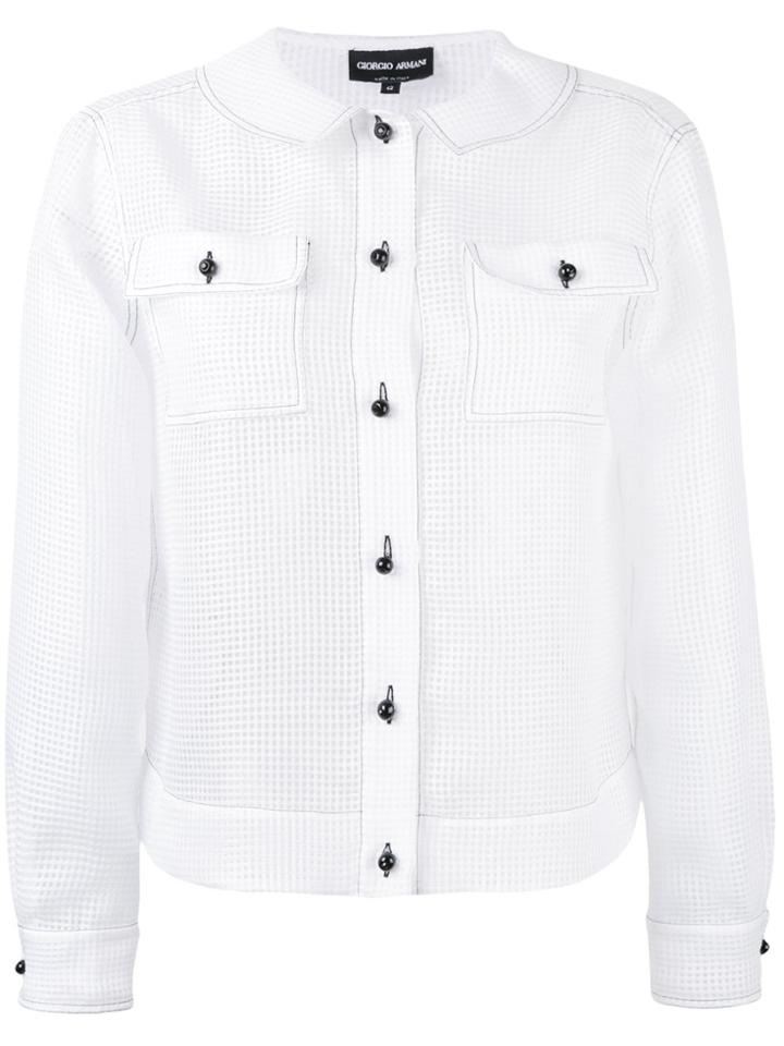 Giorgio Armani Button-up Longsleeve Shirt - White